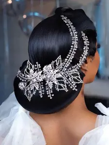 Mother's Day Gift Rhinestone & Faux Pearl Decorated Hair Clip, Elegant Flower Design Headwear for Wedding, Bridal Party Favor Hair Accessory, All Seasons