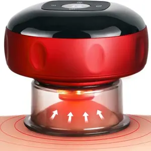 Electric Heat Cupping Suction Device, Lightweight Smart Vacuum Massage Machine, 12 Adjustable Settings with Display, Full Body Muscle Relaxation