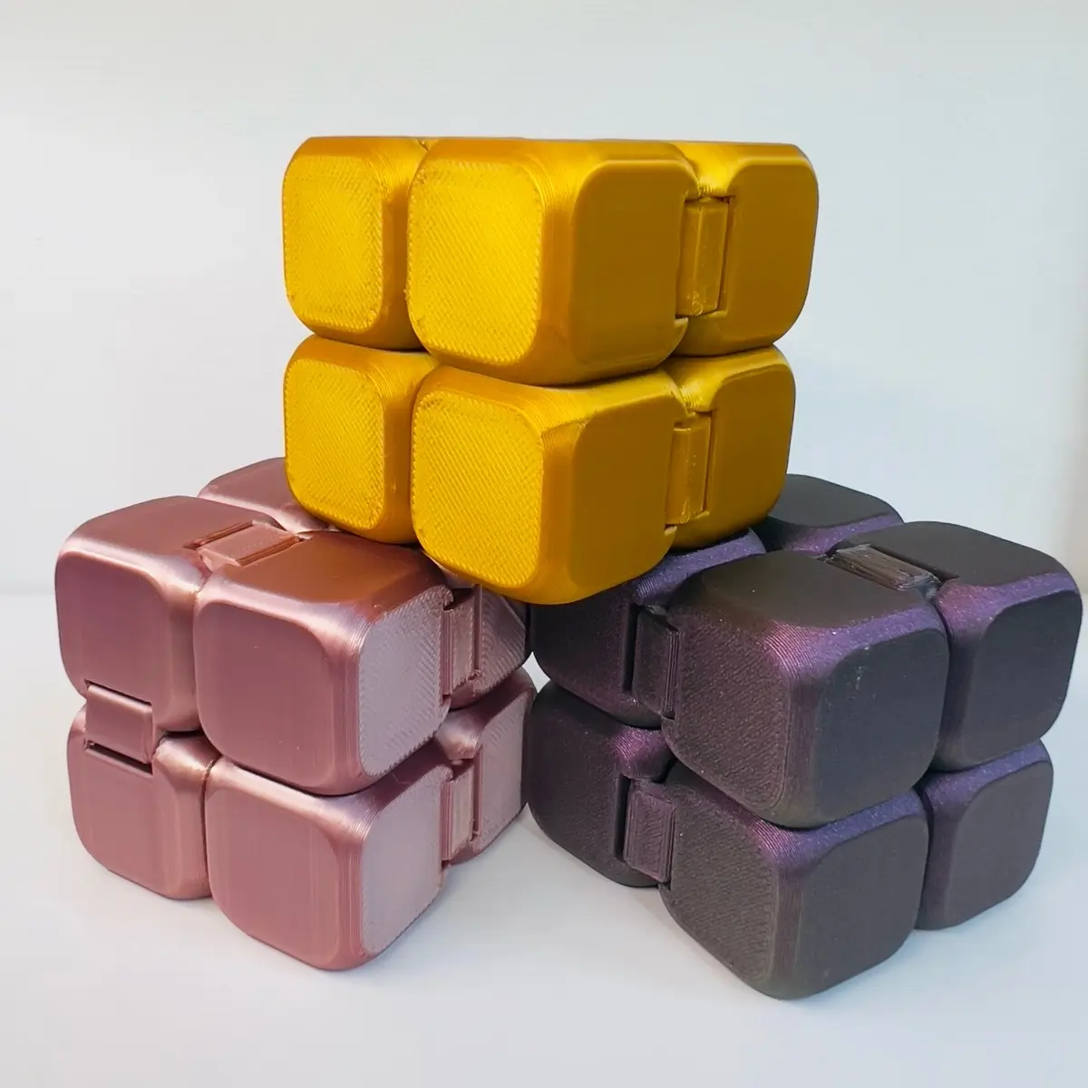 Premium Infinity Cube Fidget Toy - Desk Fidget - 3D Printed - Random Vibrant Ombre Colors - Various Body Styles anxiety stress sensory fidget