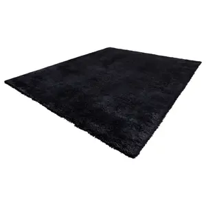 VEVOR Indoor Plush Area Rugs, Summervibes,Summervibes, 8 x 10 ft Soft Plush Carpet, Furry Shag Area Rugs for Living Room, Bedroom, Sunroom, Modern Home Decor Aesthetic, Non-Shedding, Non-Woven, Slip-Resistant, Black