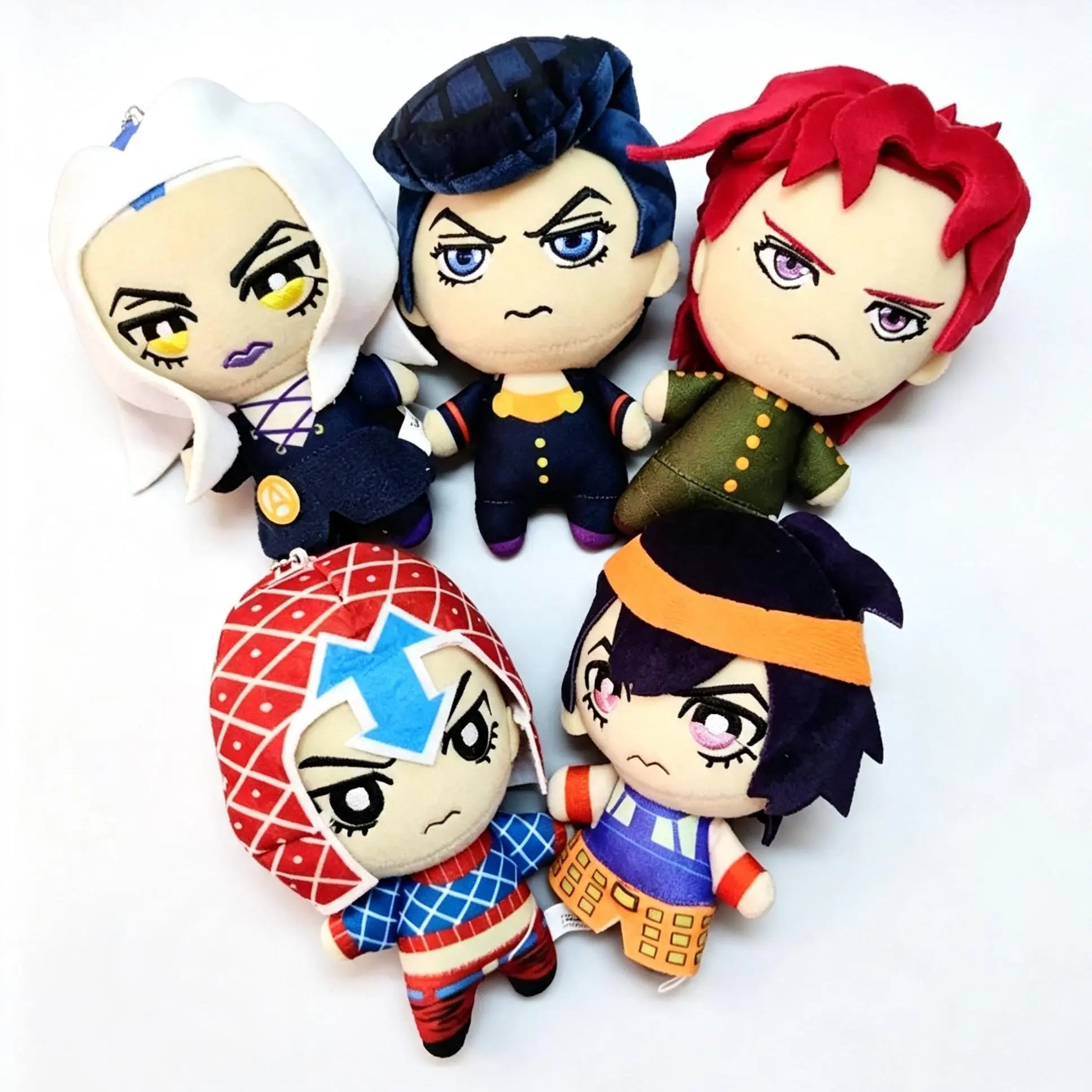 JOJO's Bizarre Adventure Anime Plush Doll, Bruno Bucciarati & Jotaro Kujo Character Soft Stuffed Toy, Anime Peripheral Decorative Doll, Fashion Bag Pendant & Holiday Birthday Gift for Anime Enthusiasts