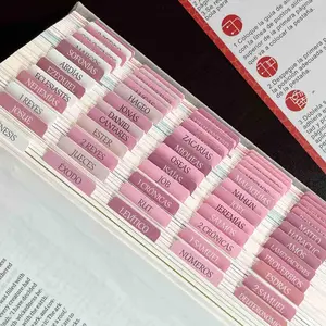 Spanish Laminated Bible Tabs, pestañas para biblia en español, Reposition Large Print Stickers, Easy to Read and Apply Bible Tabs for Women and Man (Spanish Pink)