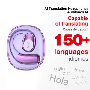 ZIHNIC S09 True Wireless Open Ear Earbuds Bluetooth 5.4 IPX5 Waterproof 35Hrs Playtime On Ear Headphones Immersive Premium Sound Long Distance Connection Headset with Charging Case Light-Weight Headphones Built-in Microphone Purple Audio