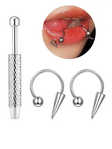 16G Horseshoe Lip Rings Septum Rings for Women Men Stainless Steel Punk Style Snake Bite Jewelry Body Piercings Jewelry 8mm