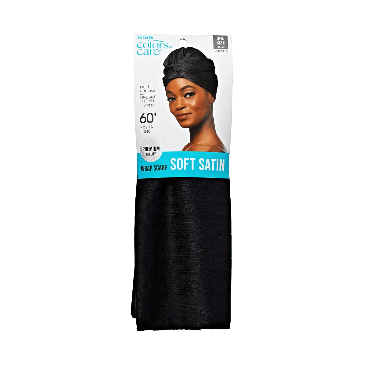 Kiss Colors & Care Satin Wrap Scarf - Black