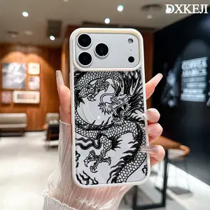Oriental Dragon Tattoo Pattern Magnetic MagSafe Phone Case for iPhone 17 Air/16 Pro Max 15 Pro 14 13 12 11 Plus Lightweight Shockproof Slim Protective Cover Supports Wireless Charging Case Casing