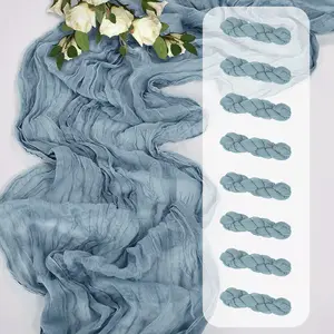 1 pcs Sage Green Cheese Cloth Table Runner Pleated Table Runner, Folding Tablecloth, Holiday Birthday Decor, Wedding Decor, Holiday Home Decor, Party Room Dining Table Decor, 2026 New Year Decor, Party Gifts, Baby Shower Decor, Party Decor, Home Table