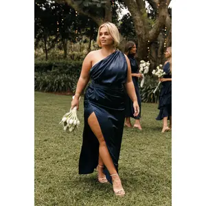 Nadia One Shoulder Maxi Dress - Navy