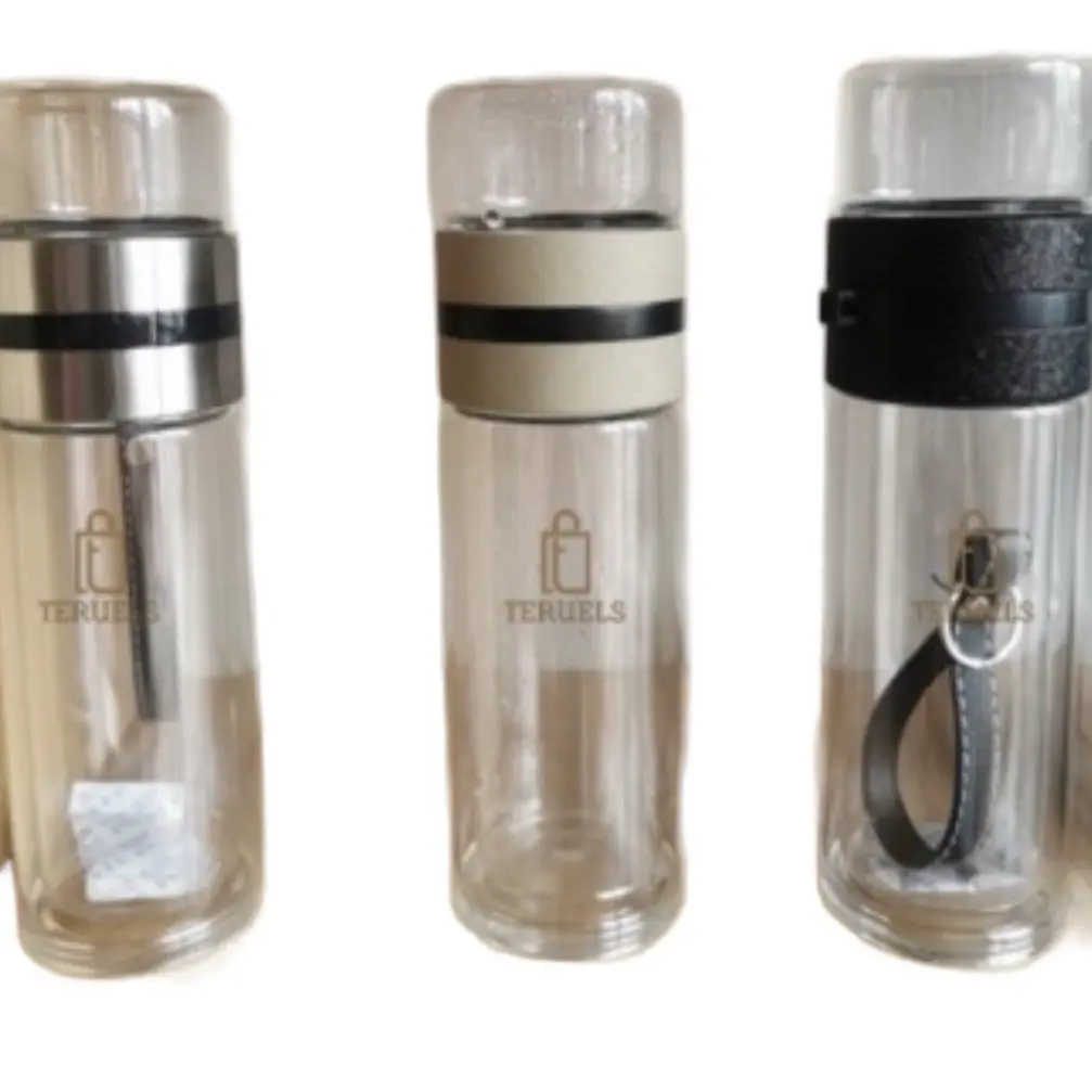 Teruels Premium Double-Wall Glass Tea & Fruit Infuser Bottle