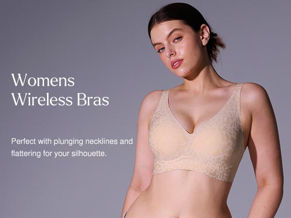 POPILUSH Seamless Wireless Jelly Bra - Sexy V-Neck Strapless One-Piece Bra, Womenswear, High-Elastic Fabric--live