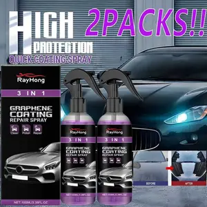 High Performance Car Polishing Agent, Car Coating Spray, Enhances Shine for All Vehicles, Automotive Care Product, 2pcs, Ideal for Vehicle Maintenance