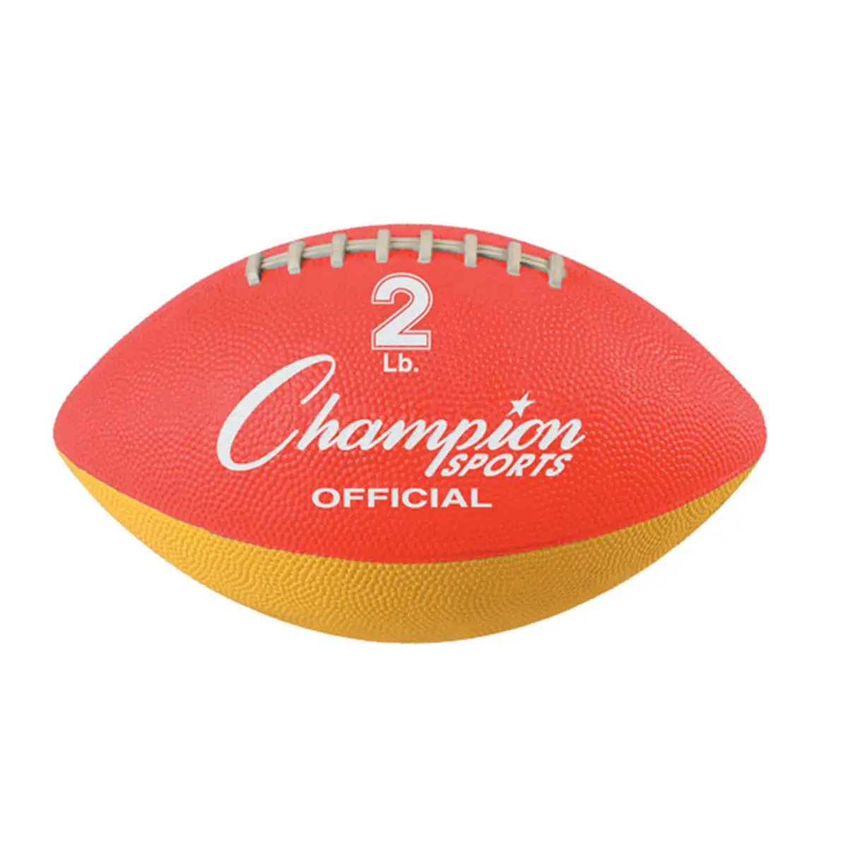 CHAMPION Official Size Weighted Football - 2 lb (2.33 lbs weight), Athletic Market Training Balls for Arm Training, Great for Increasing Arm Strength and Receiver Grip, Red & Yellow, Weighted Ball