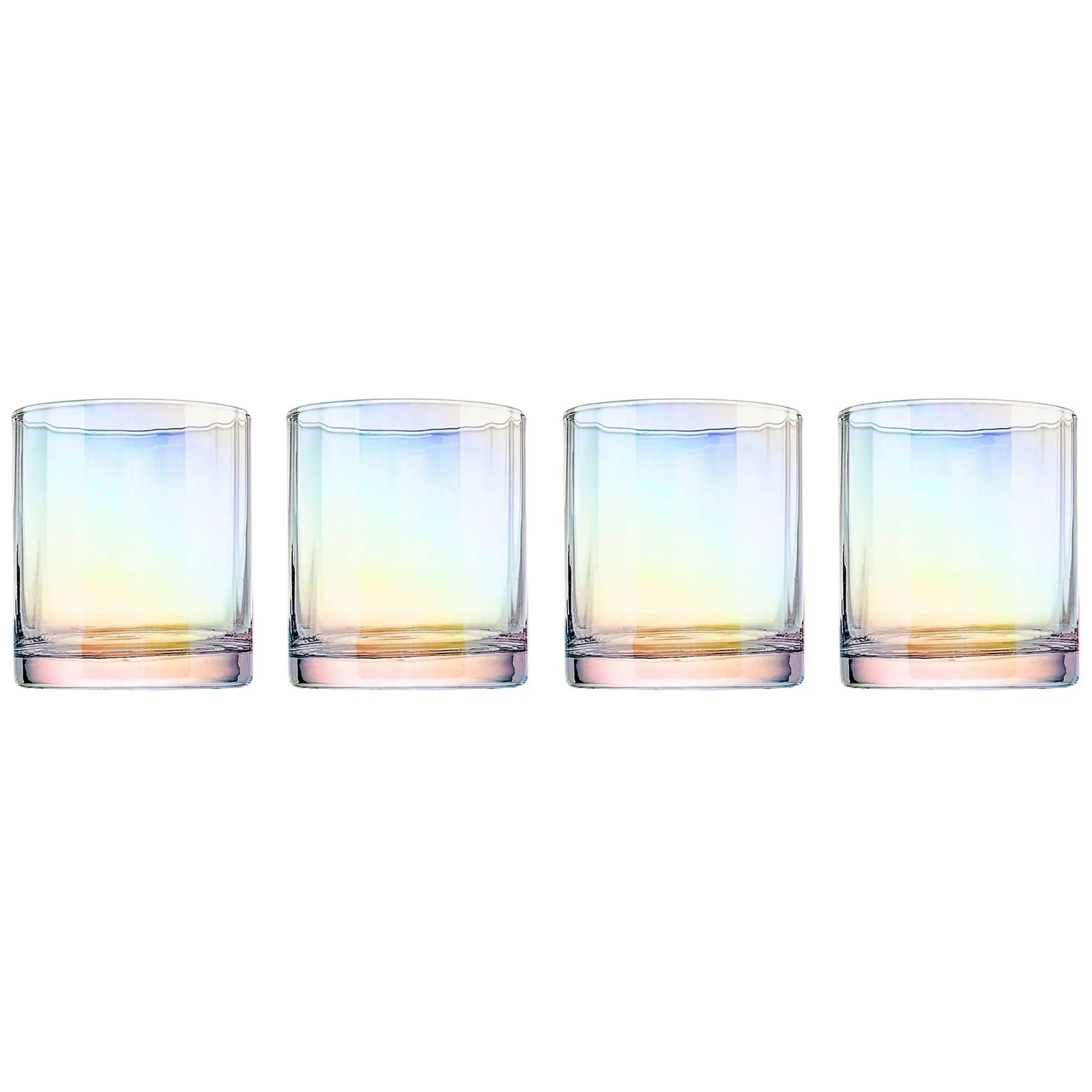 Godinger Set/4 Monterey Iridescent Double Old-Fashion Glasses