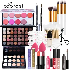 Full Makeup Tool Set, Includes Eyeshadow Palette, Lipstick, Foundation, Makeup Brushes & Bag, Professional Flawless Makeup Kit for Women Beginners
