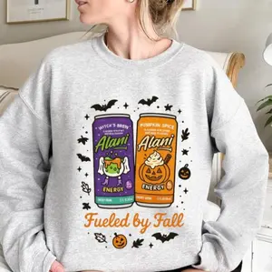 Pumpkin Cream And Witches Brew Alani Shirt - Sweatshirt - Hoodie, Energy Drink, Trendy Fall Hoodie For Spooky Alani Lovers, Halloween Drink Girl Outfit