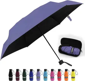 Small Mini Umbrella with Case Light Compact Perfect for Travel Lightweight Parasol Sun&Rain Umbrellas
