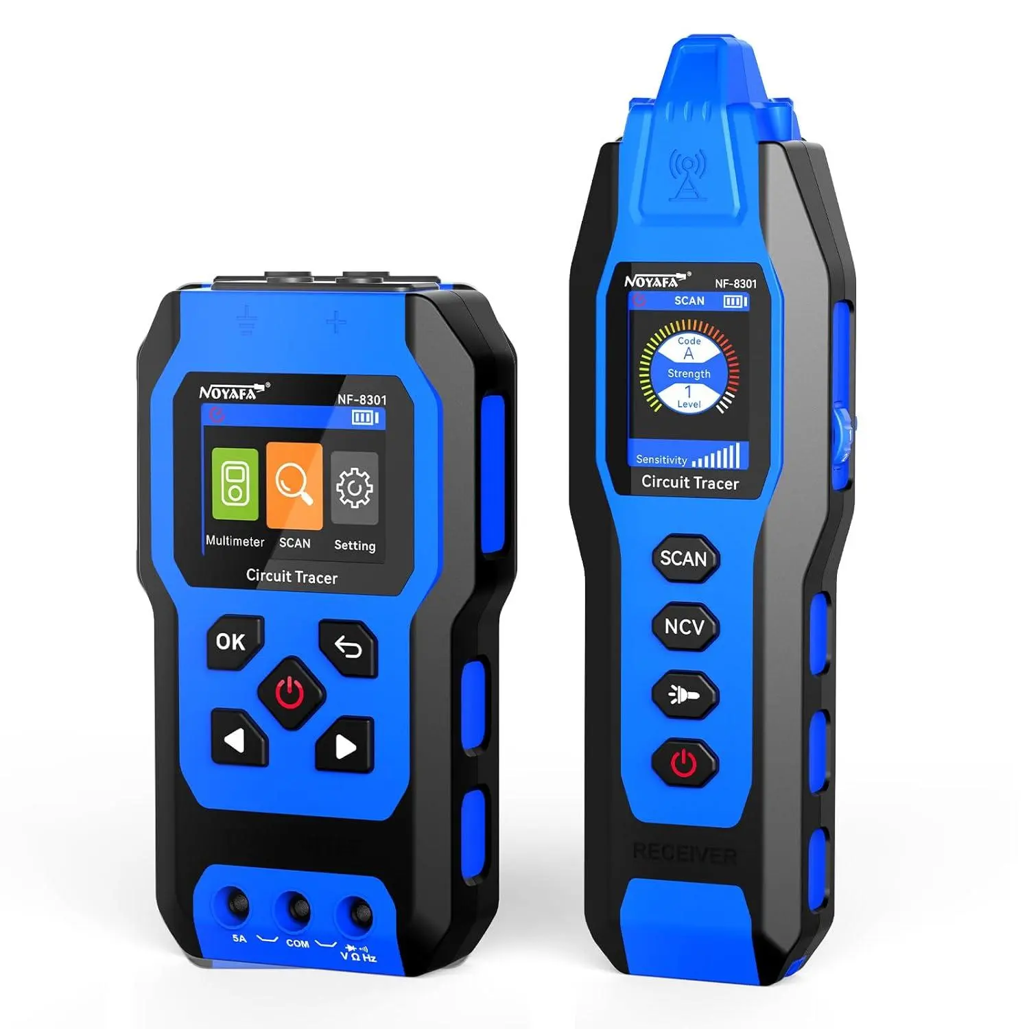 NOYAFA NF-8301 Underground Cable Locator | Max. detection depth: 8 ft | Cable tracing range: 3,280 ft | Voltage range: 12–1000V | 2-in-1 Cable tracer & Multimeter | Suitable for fuses, irrigation pipes, metal pipes, and in-wall wiringvisual indication