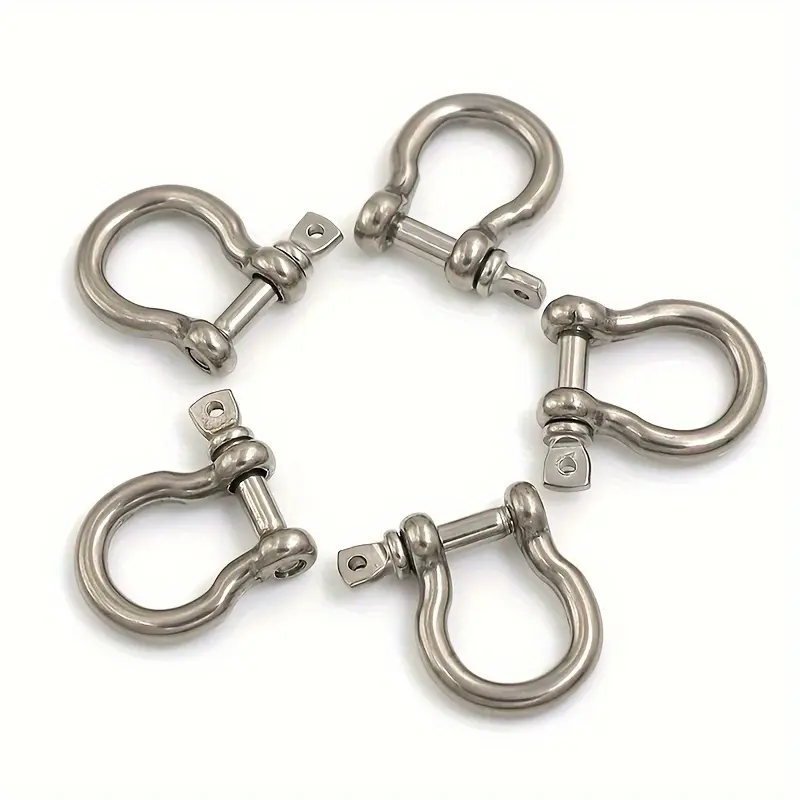 5pcs M4 Stainless Steel Bow Shackle with Screw Pin for Rigging, Rigging Rope, Tow Rope and More! Component