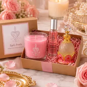 Érzulie Freda Candle Set - Pink Aromatherapy Gift Box with Oil & Candle Set for love and attraction