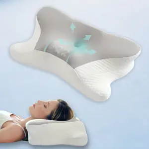 VIZIM Ergonomic Infinity Pillow, Cervical Memory Foam Pillow for Relaxation & Fatigue Relief, High Density Slow Rebound, Breathable Orthopedic Bed Pillow for All Sleepers