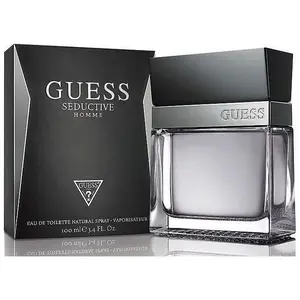 GUESS Seductive Homme Men's Eau de Toilette - 3.4 fl oz Bottled Luxurious Alcohol-Based Pre-Mixed Fragrant Fragrance, Mandarin Top Notes, Woody Aromatic Blend with Cardamom, Amber Vanilla Rich Scent, New in Retail Box, Bottled Men's Fragrance, Luxurious M