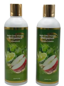 Apple Cider Vinegar with Bergamot Shampoo & Conditioner 16.9 fl oz, 500ml each SET 2 Pack / Shampoo de Vinagre de Manzana con Bergamota & Accondicionador 2 Pack