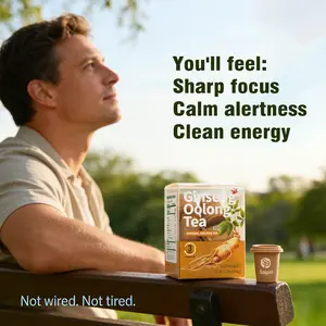 Saipin Ginseng Energy Tea Pods - 10 Freeze-Dried Pods - No Sugar No Caffeine - Clean Focus Calm Energy for Men - Ideal for Workouts & Christmas Days
