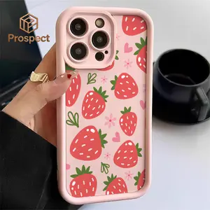 Hand‑Drawn Strawberry Floral Heart Pink Silver Shimmer Phone Case Compatible With For Iphone17 Pro Max, 16, 15, 14 And 13 For Galaxy S25, S24, S23, S22, S21 PLUS, FE And Ultra,Galaxy A33  It Makes A Perfect Gift For Birthdays, Holidays,
