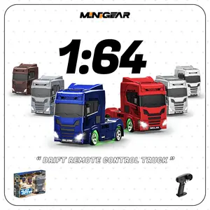 MiniGear 1/64 RC Drift Truck Tractor – Mini Remote Control Drift Racing Truck with App Control & Remote Control, Professional Drift System, LED Lights, Dual-Speed Mode, Detachable Body – Valentine’s Day, Easter & Christmas Gift for Kids & RC Fans