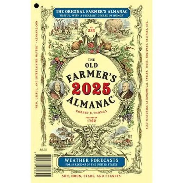 2025 Old Farmer's Almanac Classic Edition Annual Garden Calendar - Trade Paperback Book with Hang Hook, History-Informed Resource for Annual and Seasonal Events, Home Arts and Remedies, Education Needs, Almanac Auth.