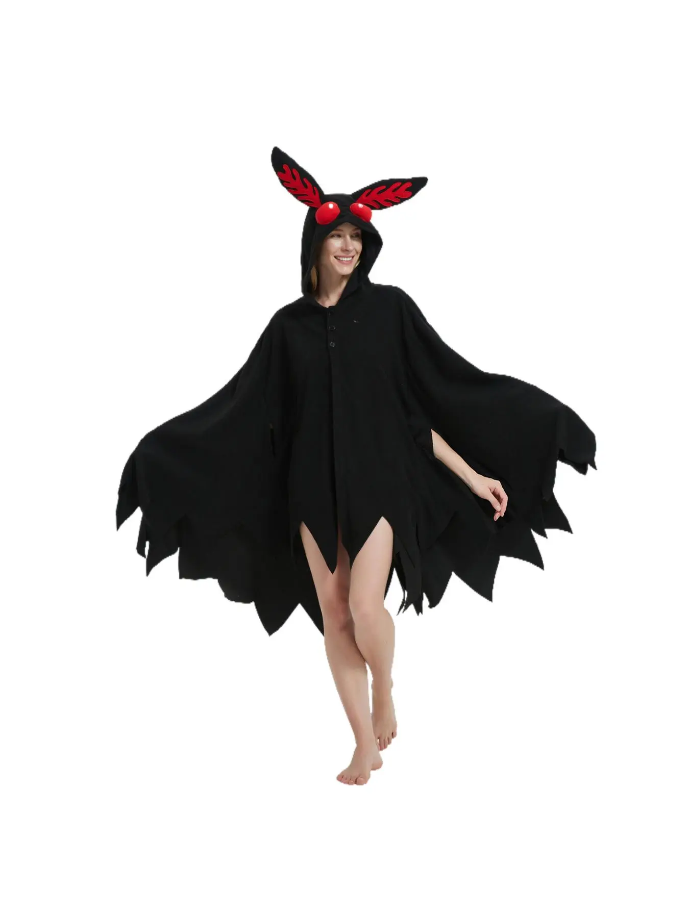 Unisex's Halloween All Over Print Animal Design Hooded Sleep Cape, Casual Cloak Sleeve Button Design Sleepwear for Halloween Party, Fluffy Pajamas for Winter, Fluffy Pajamas, Pyjamas for Women, Costume