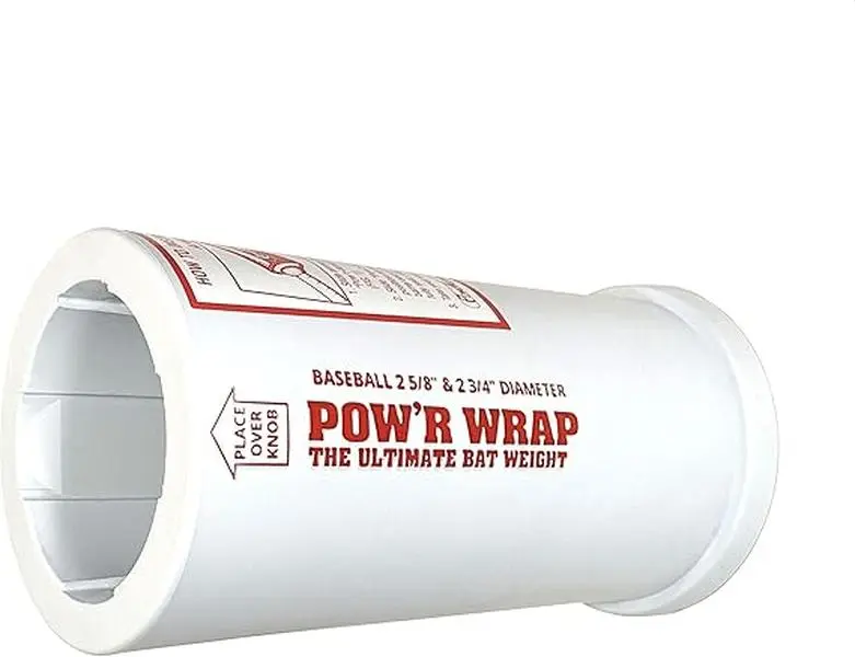 Pow’r Wrap Bat Weight for Baseball, 24-Ounce White Polycarbonate Baseball Bat Weight Sleeve for Big Barrel, BBCOR, Adult, and Wood Bats