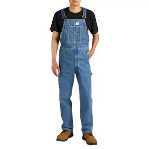 Men's Fashion Denim Bib Overalls (Relaxed Fit, Midweight Workwear, Adjustable Straps & Tool Pockets)