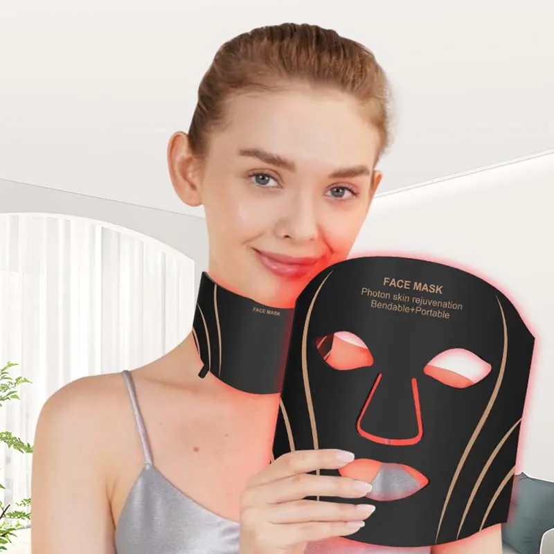 Winter Gift Set: 7-Color LED Photon Therapy Mask – Wireless & Rechargeable, Reduces Wrinkles & Brightens, Complete Face & Neck Care System