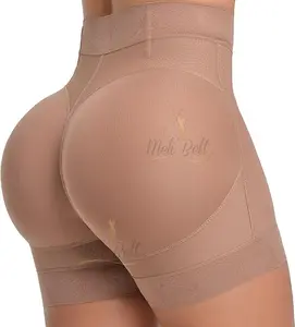 Melibelt Colombian Shapewear Shorts | High Waist Butt Lifter Faja, 3-Level Hooks, Firm Compression Powernet 5035 Pants Lace Flat Smooth