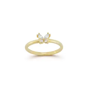 Dainty CZ Butterfly Ring