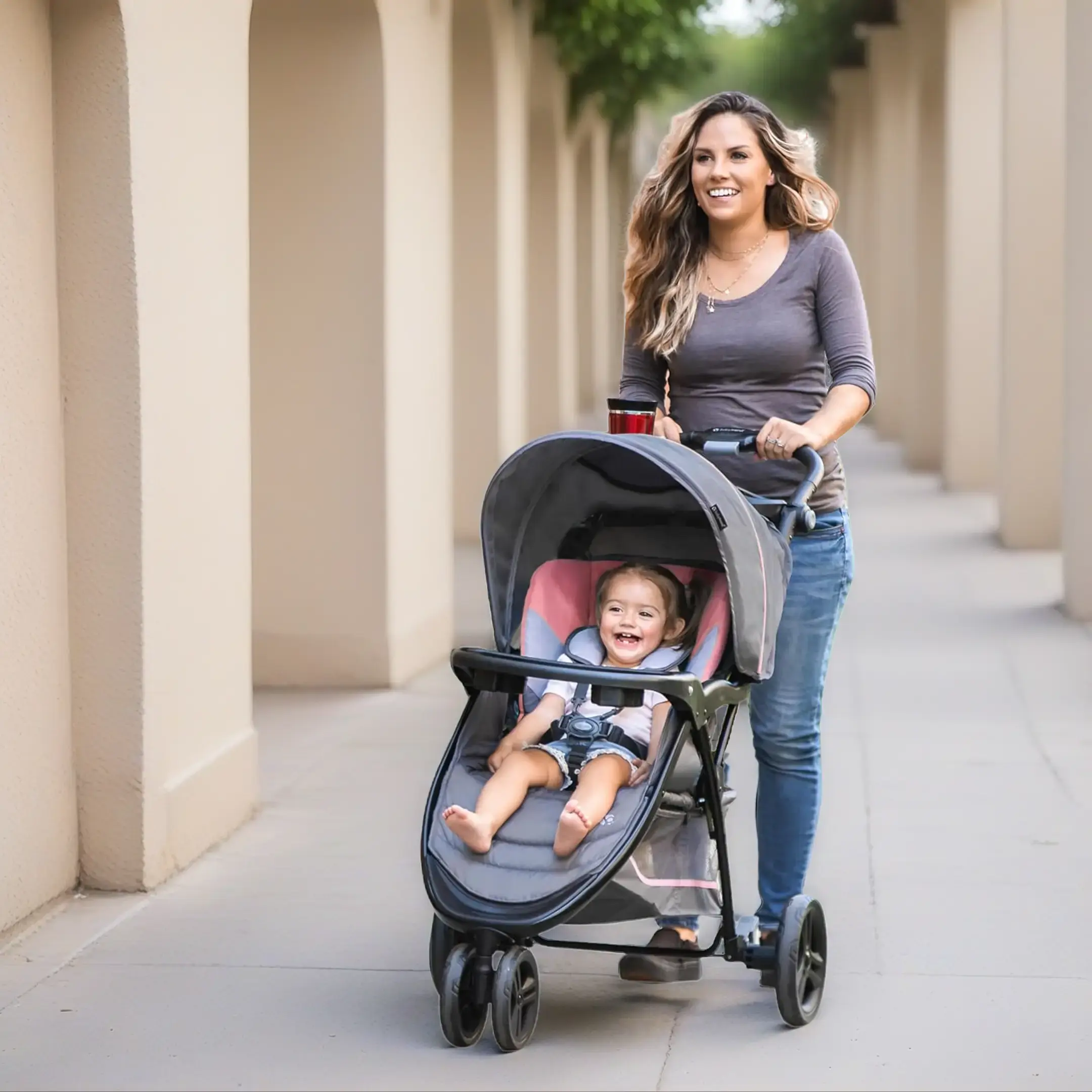 Baby Travel System with Durable Frame – 2-in-1 Multi-Functional Stroller & Click-Connect Newborn-Safe Car Seat, Easy Fold for Expecting Parents, Unisex Plain Design