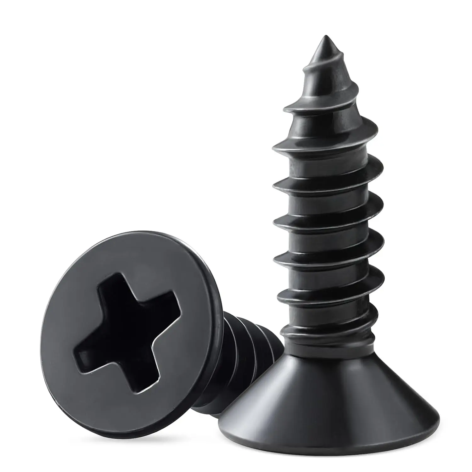 200 count  Screws 1/2 Inch, #8 x 1/2" Black Screws, Black Dacromet Flat  Phillips Self Tapping Suitable for Furniture, Woodworking