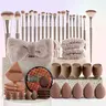 Yostyle 49pcs Multi-pack Beauty Brush Set - Makeup Brushes Kit with Ergonomic Handles, Comfortable Precise Handling, Cleaning Sponge, Sensitive Skin Safe Bag, Flawless Foundation Tool, Ideal Gift Set (Champagne),familyfun