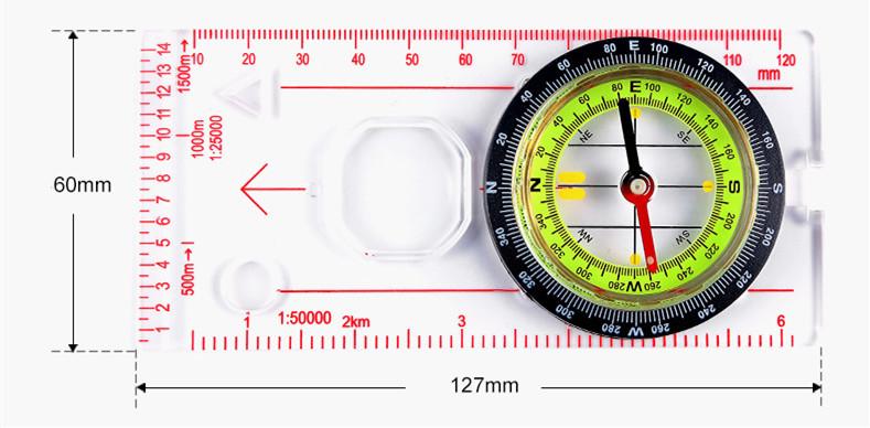 Multi-function Compass Map Ruler