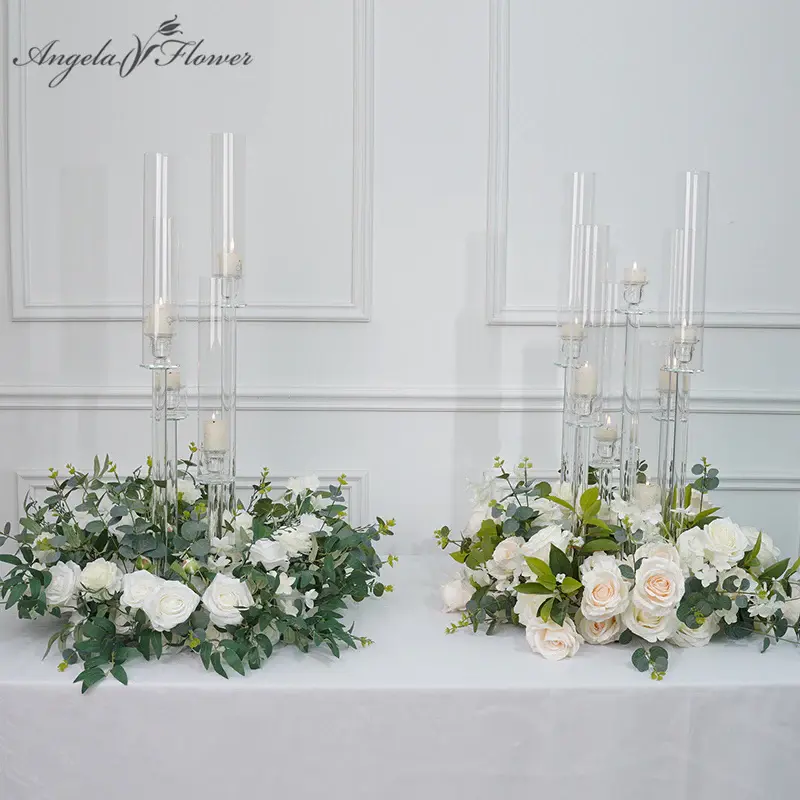 A7869 Wedding Galrand Rose With Eucalyptus Table Cenertpieces Artificial Wreath Decor