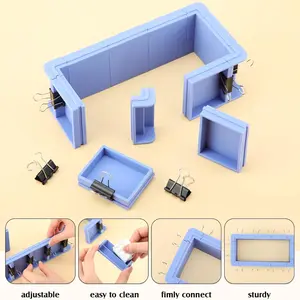 62pcs Adjustable Silicone Mould Making Kit, DIY Soap Candle Wax Mold Set, Free Combination Layered Moulds for Handmade Gifts Crafting, Handmade Crafts, Molding