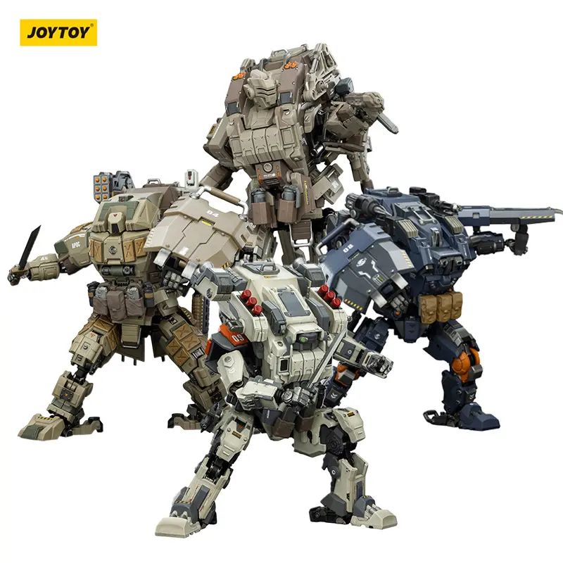 JOYTOY 1/25 Scale APOC Series Detailed Mech Squad Action Figure Set - 4-Piece Dark Source Toy, Ideal for Gifting, Suitable for Ages 12+, Apoc Series Mech, Mech Collectors, 12 Years Above