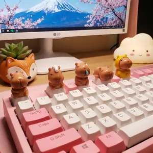 Cute Capybara Keycap Resin 3D Artisan Custom Keycaps for Mechanical Keyboard MX Switch Kawaii Cartoon Animal Anime Figure Gift