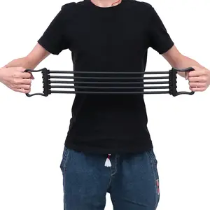 Chest Expander with 5 Springs, Adjustable Arm Pull Bar & Resistance Bands for Home Gym Muscle Training, Strength Trainer Equipment for Arms and Chest