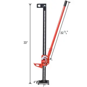 33" High Lift Farm Jack with 7000 LBS Heavy-Duty Capacity, Ratcheting Off Road Utility Jack, Adjustable Lifting Height Range 4.92-25.98", Sturdy Automotive Tool Ideal for Tractor, Truck, SUV Repair and Bumper Lift Operations