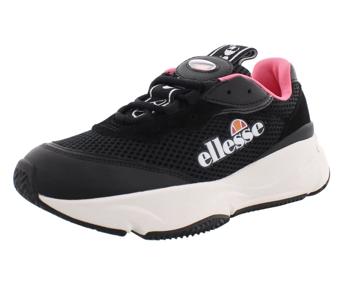 Ellesse Women's Massella Text Sneaker, Fashion Lace-up Chunky Sole Sports Shoes for Gym Training and Everyday Wear, Footwear, Cute Women's Sneaker