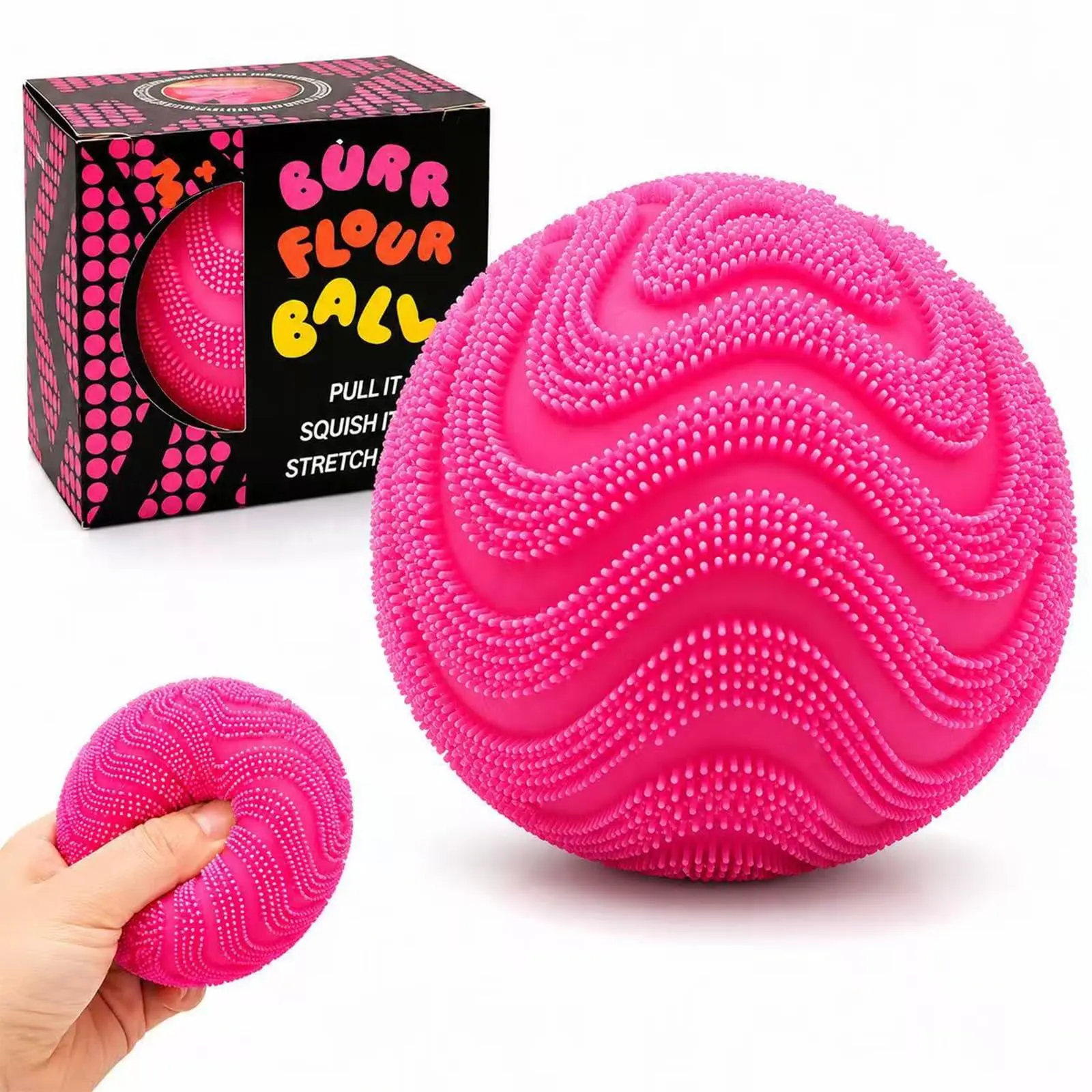 Fuzz Ball Squishy Stress Ball,Soft Fidget Squishy Fuzz Squeeze Ball for Adults,Anxiety Stress Relief Toys,Party Favors Gift for Adults