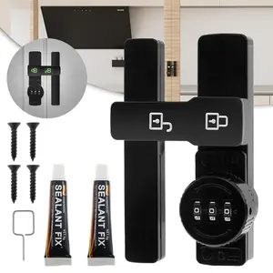 Password Door Lock and Deadbolt 180 Degree Sliding Barn Door Lock with 3-Digit Combination Lock Luminous Sign Window Lock Bolt
