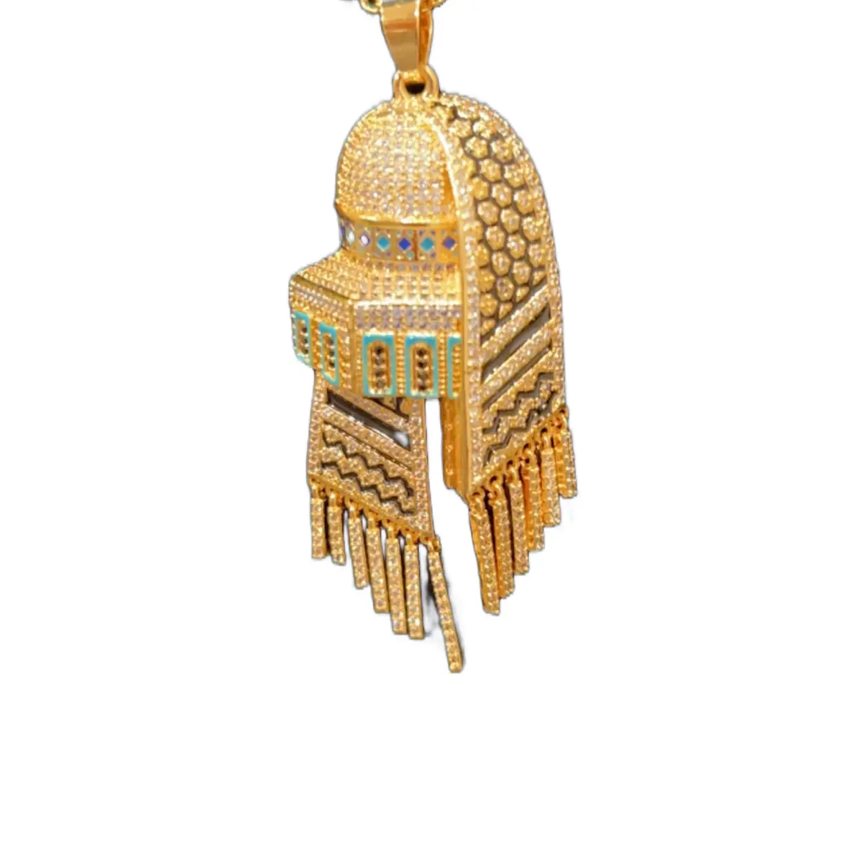 Dome of the rock  kuffiyeh necklace